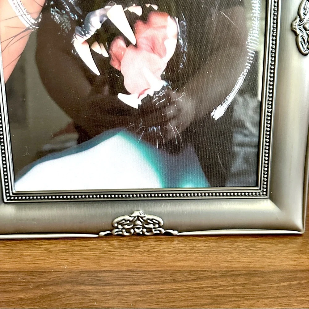 Diamond Jaguar & Sexy Woman Black Panther Canvas Print Silver Framed Wall Art